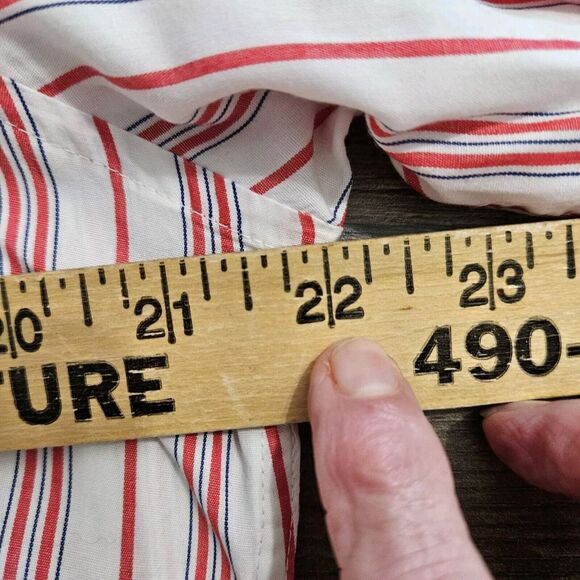 Hawes & Curtis Dress Shirt Mens 39 15.5 Pink White Striped Long Sleeve Collared - Picture 6 of 12